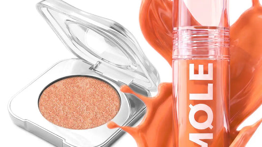Kapağı açık MQLE Pure Pigment krem göz farı ve yanında bakır tonlu doku