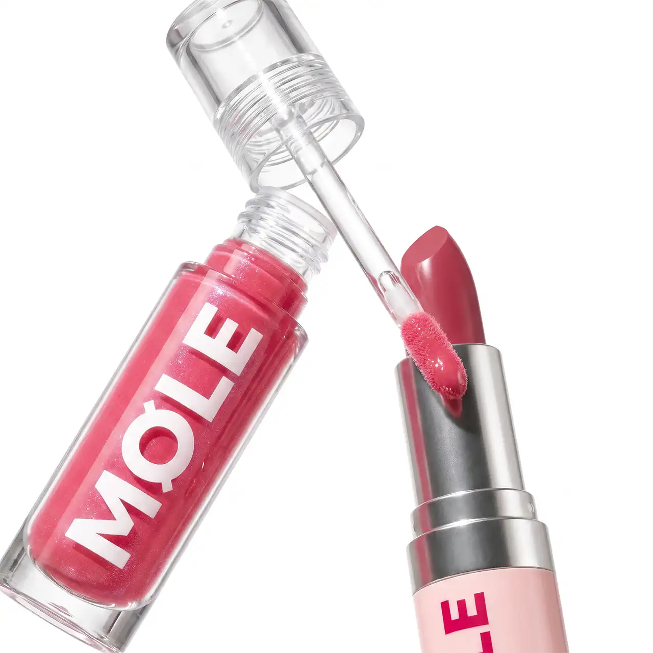MQLE Gloss & Satin 2'li Ruj ve Dudak Parlatıcısı Seti – Raspberry Soft Satin ve Pink Dream Hypergloss ikili seti