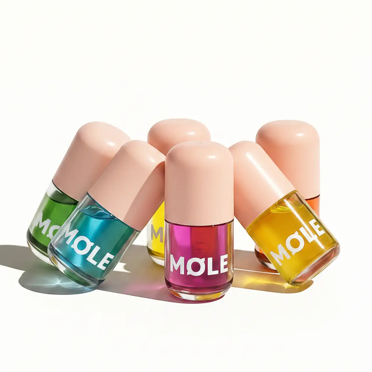 MQLE Flavor Vault 6'lı Aromalı Lip Oil Seti – altı aromanın birlikte ürün görünümü