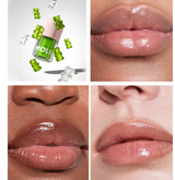 MQLE Flavor Vault 6'lı Aromalı Lip Oil Seti – Lip Oil serisi ve parlak dudak uygulama görünümleri