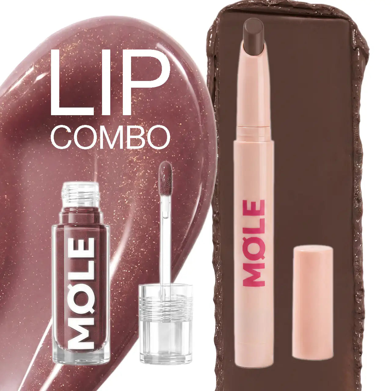 MQLE Melt & Shine 2'li Ruj ve Dudak Parlatıcısı Seti – Merlot Haze Melt Stix ve Hypergloss ürün ikilisi
