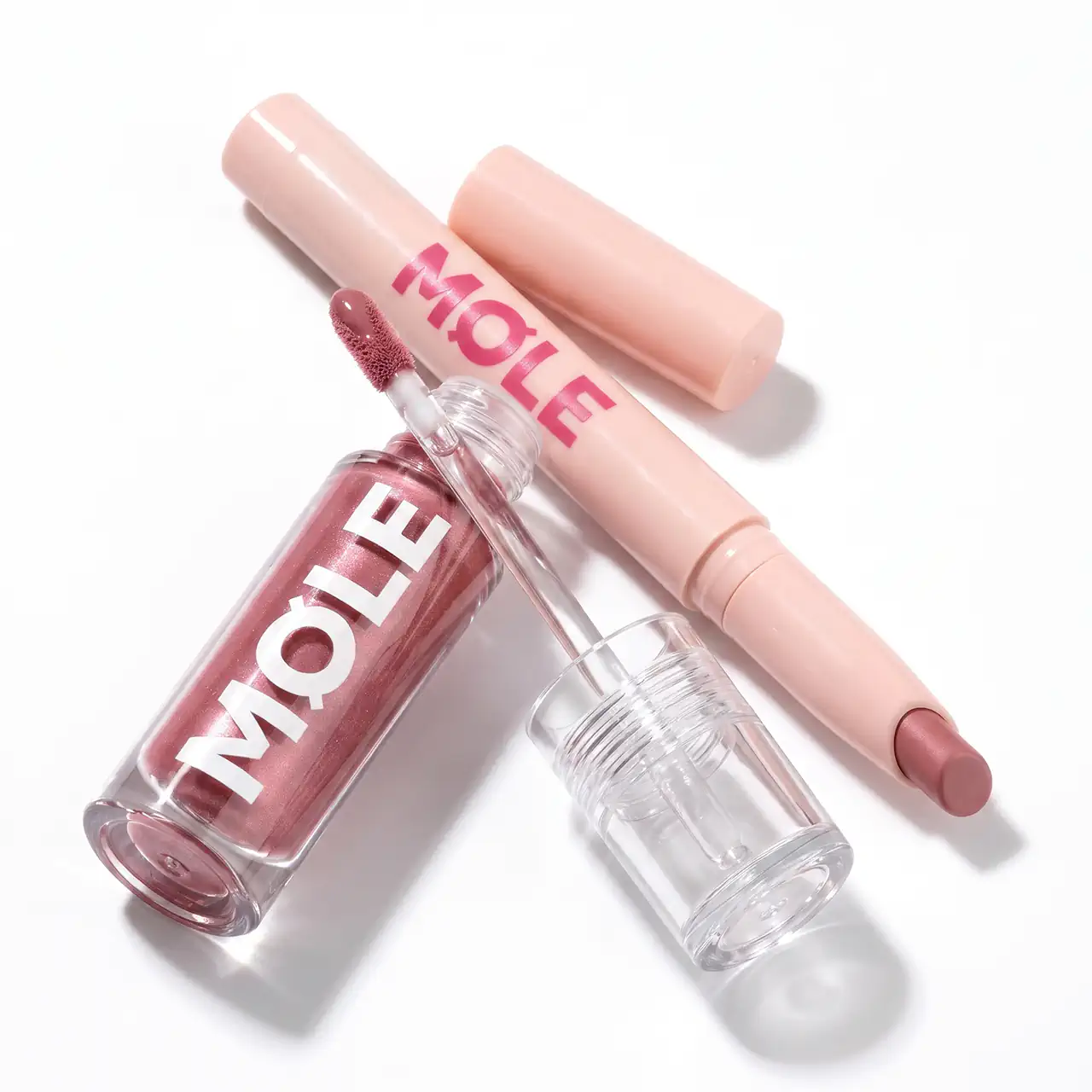 MQLE Melt & Shine 2'li Ruj ve Dudak Parlatıcısı Seti – Rosewood Glow Melt & Shine dudak seti