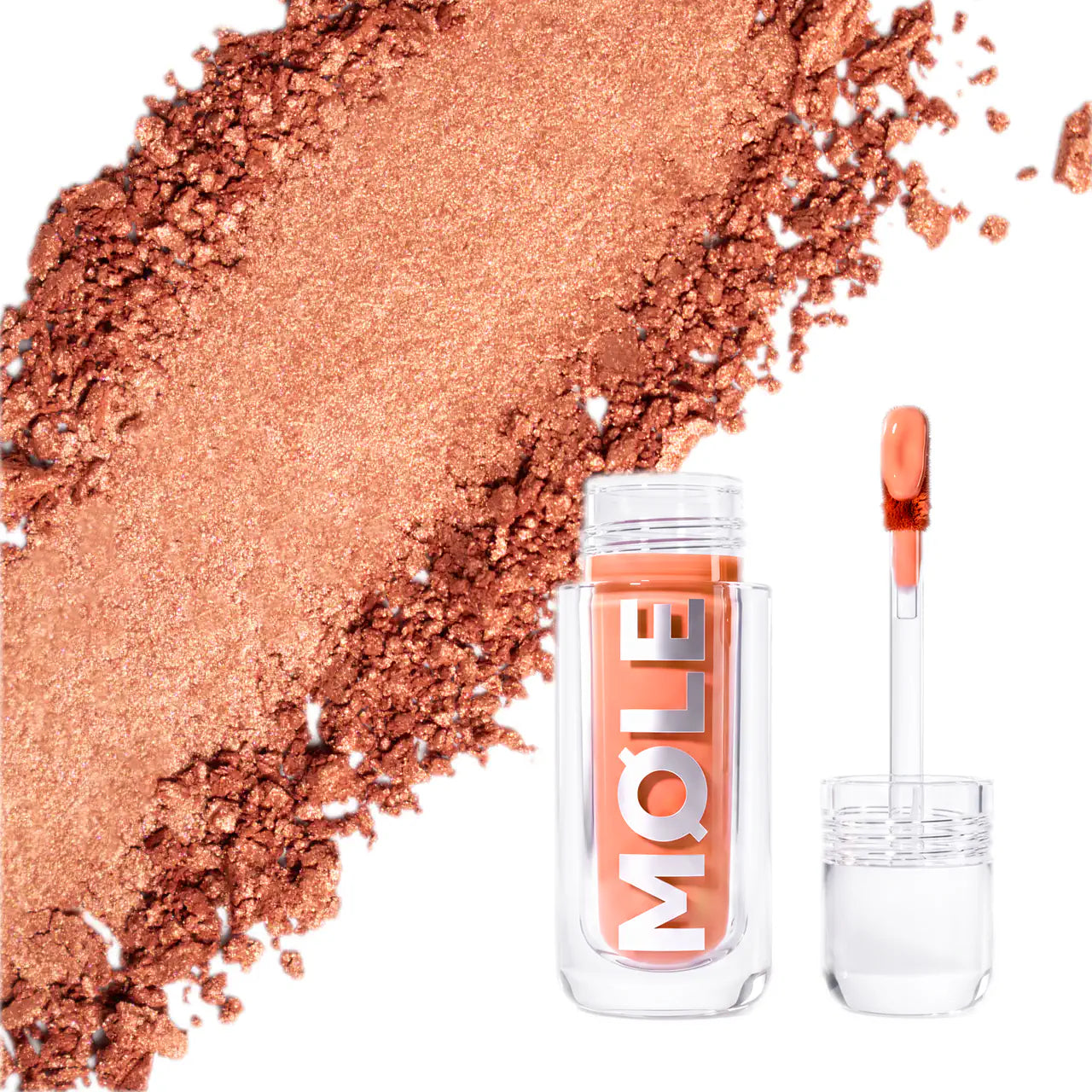MQLE Apricot Glaze 2'li Göz ve Yanak Makyaj Seti – MOLTEN Pure Pigment ve APRICOT Glow Blush doku görünümü