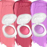 MQLE Velvet Blush 3'lü Krem Allık Seti – Lila, Berry, Blushie Velvet Blush tonlarının yanak görünümleri
